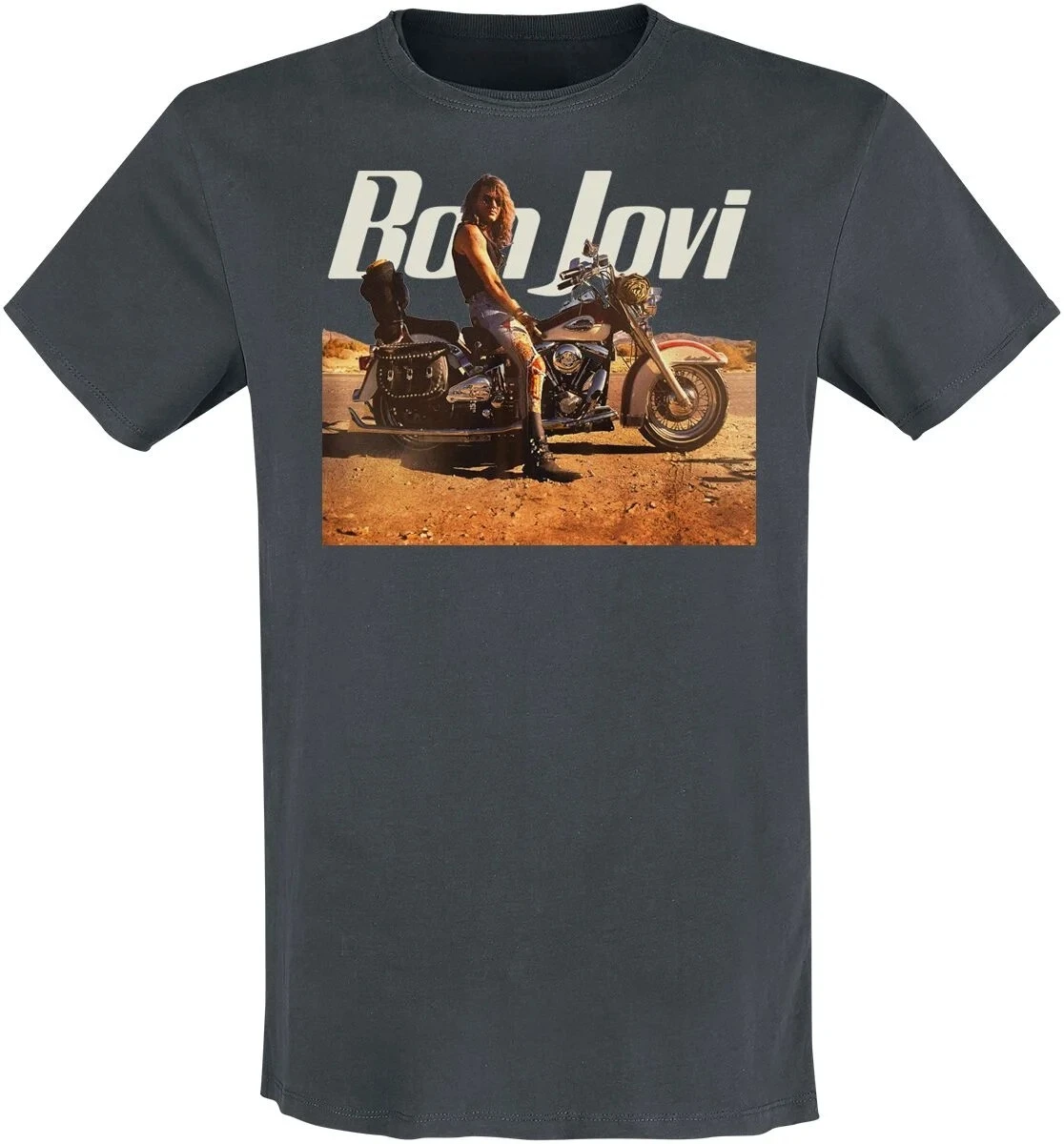 Camiseta de algodón con estampado de motocicleta Bon Jovi Wanted Dead or Alive, ropa informal de estilo Hard Rock, camiseta unisex de manga corta con cuello redondo