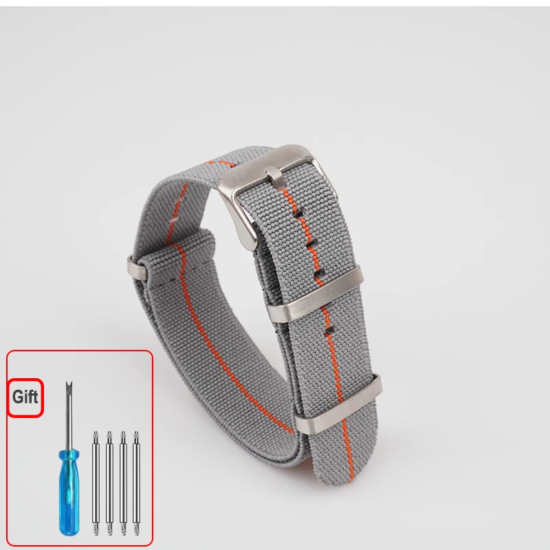 Waschbares elastisches Nylon-Uhrenarmband für Seiko 60s French Troops Parachute Bag Nato Strap 18 mm 20 mm 22 mm wasserdichtes Outdoor-Armband