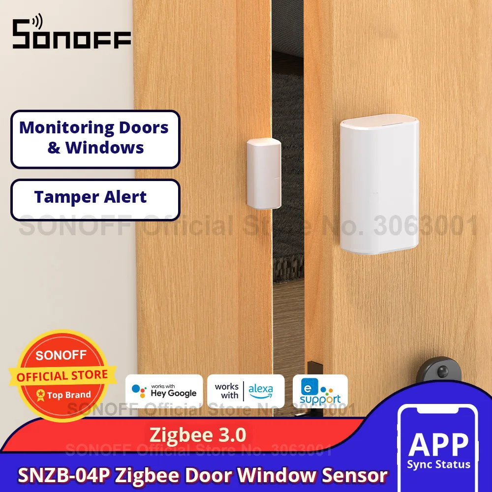 SONOFF SNZB-04P Zigbee Door Window Sensor Tamper Alert eWeLink App Notifications Works SONOFF ZB Bridge-P, ZBDongle-E Smart Home