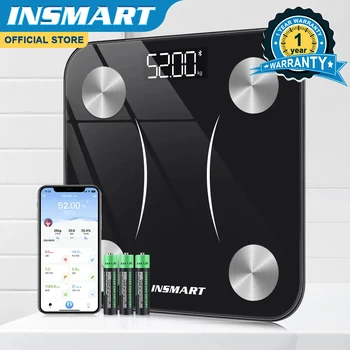 INSMART 욕실 체중계 스마트 바디 밸런스, 체지방 디지털 생체 임피던스 체중계, 전자 페르소나 체중계, 디지털 무게추 바디 체중계 