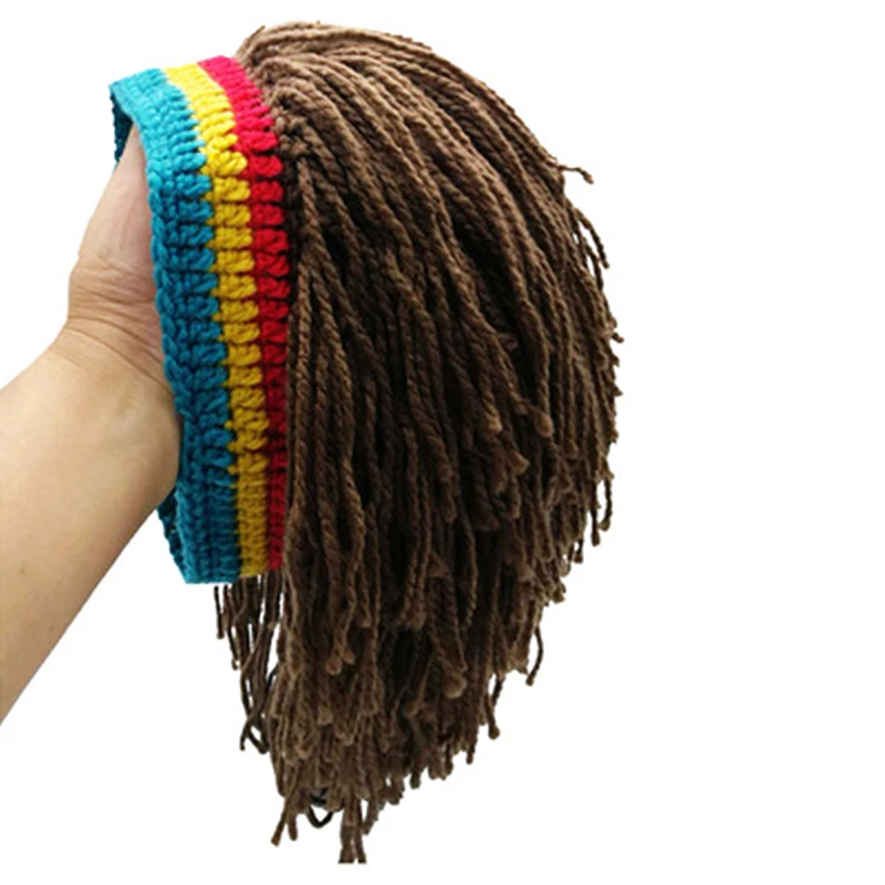Peluca Rasta hecha a mano, gorro con rastas africanas, Bob Marley