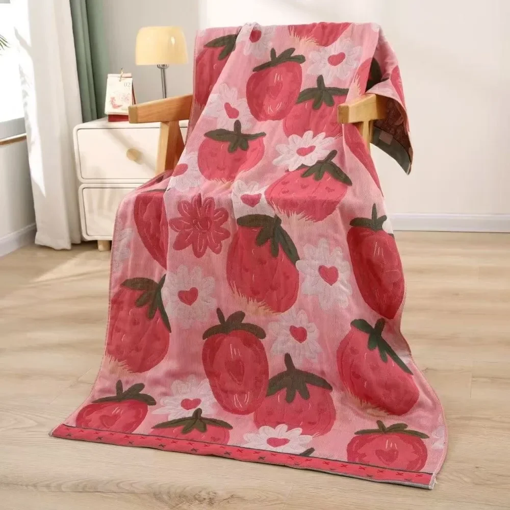 Fashion Multi Layer Bath Towel Soft Double Sidedprinted Beach Towel Multifunctional Small Blanket Universal in All Seasons