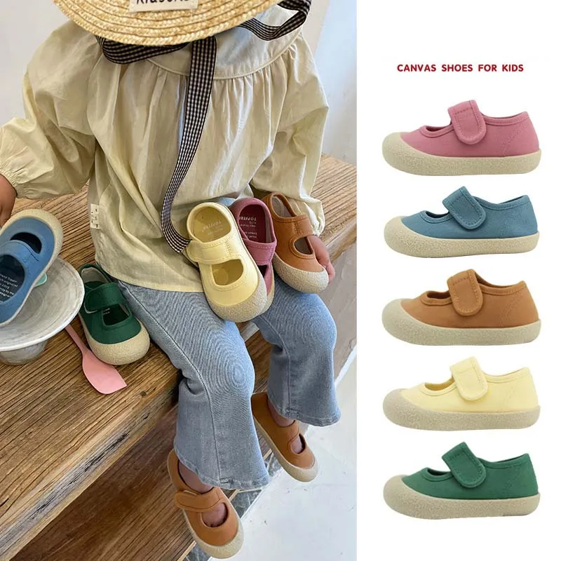 

2024 Summer Korea Canvas Children's Shoes Soft Sole Children Casual Shoes Boys Girls Toddler Shoes