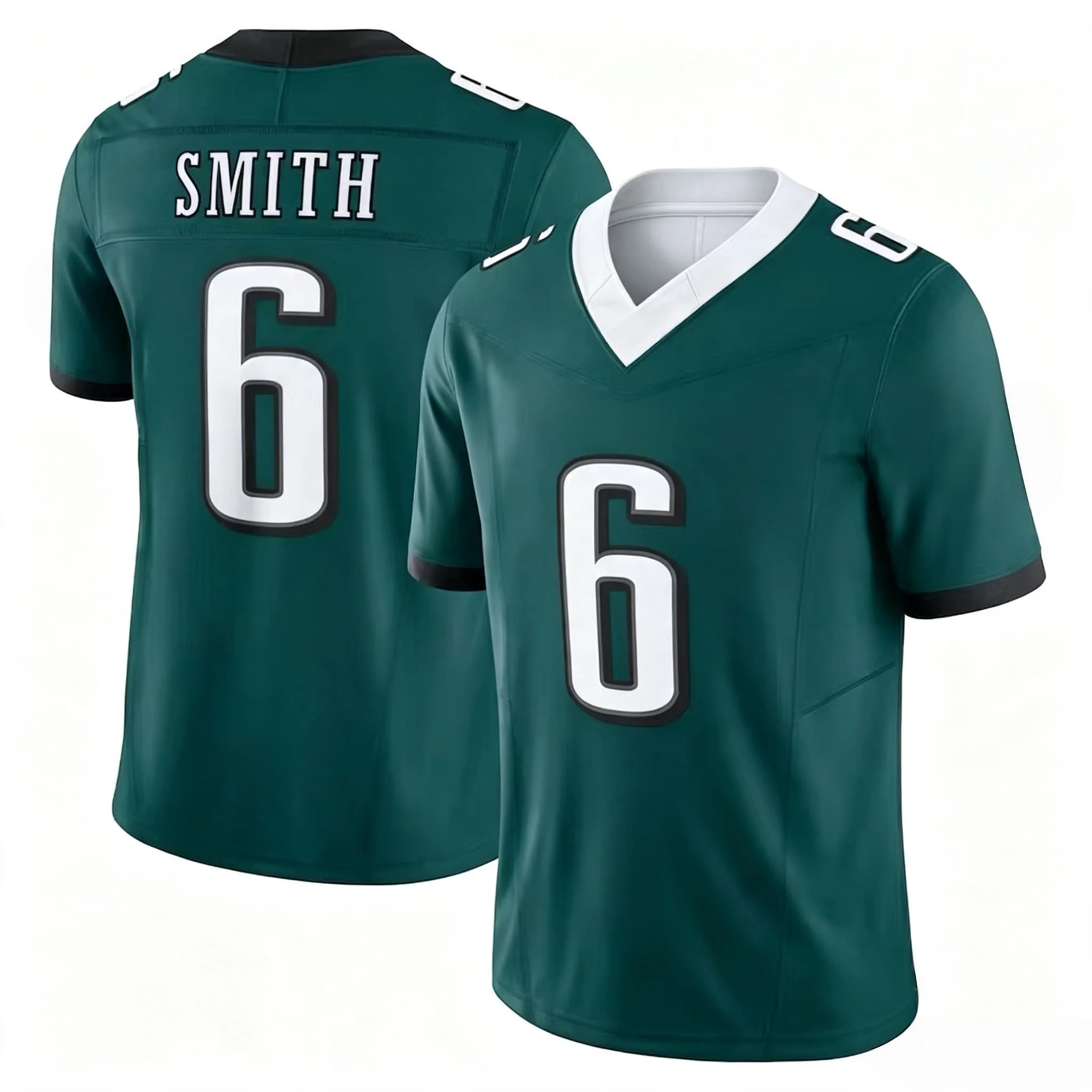 Herren # 6 DeVonta Smith Dunkelgrünes Limited Edition Kurzarm American Football Top Rugby Sport T-Shirt Familien-Matching T-Shirt – Detail 5