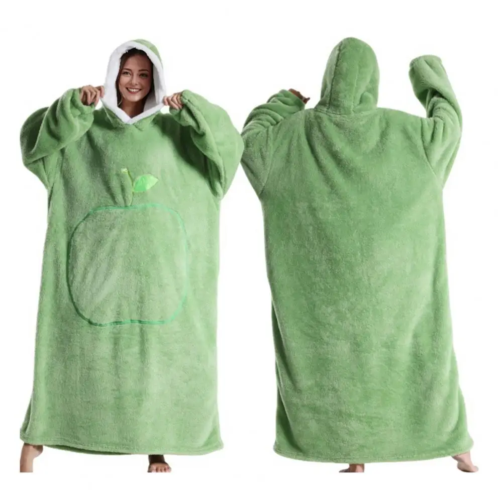 

Large Size Winter Plush Fleece Hoodies For Women Warm Long Hoodies Sweatshirt Women Tops Loose Hooded Coats Home Blanket