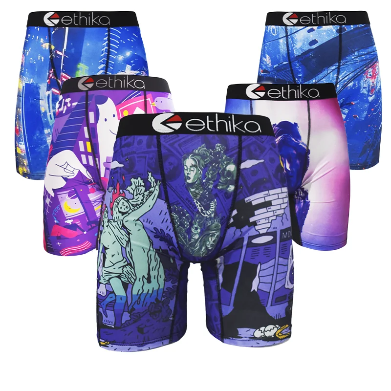 Men's Fashion Print Beach Shorts Boxing Underwear Quick Dry & Breathable Polyester 1 Pc