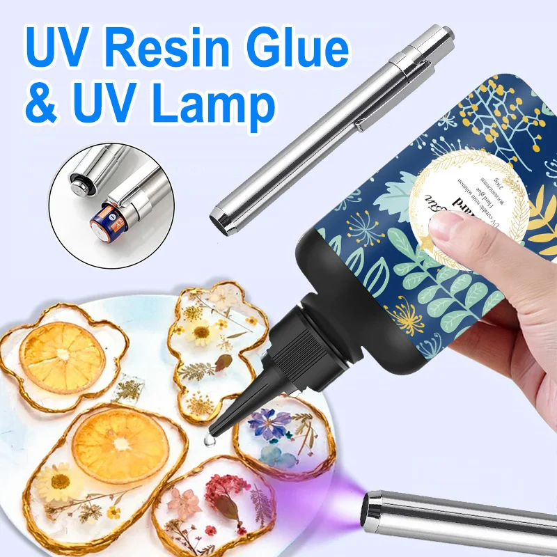 25g/100g/200g UV Epoxy Resin Glue DIY Jewelry Making High Transparency Fast Drying High Hardness Glue UV Lamp DIY Crafts Decor