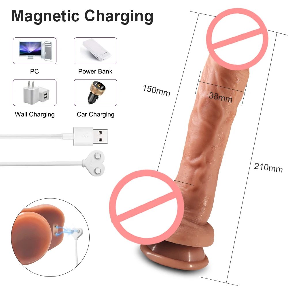 Telescopic Vibrating Thrusting Realistic Dildo Female Masturbation Suction Cup Masturbators Penis Remote Control Dick For Women - Image 5