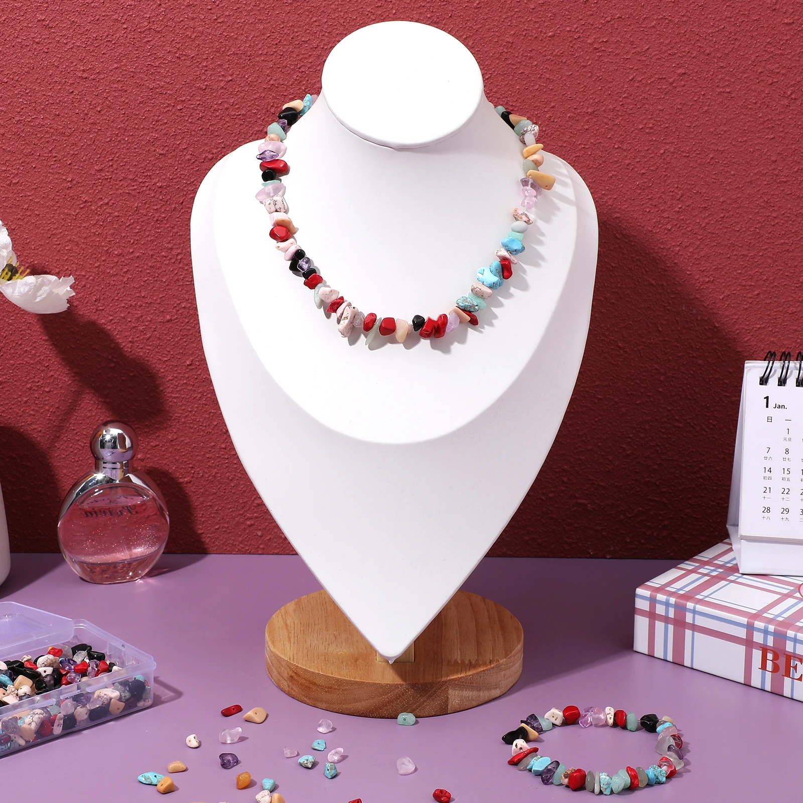 

400pcs Diy Craft Earring Jewelry Making Irregular Stone Spacer Durable Natural Stone Beads For Diy Bracelet Earring Making