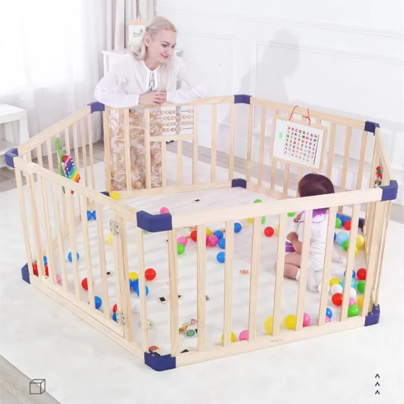 dog fence Foldable Pet Cats Dogs Animals Firmly Kids' Wooden Baby Safety Playpens Fence Indoor