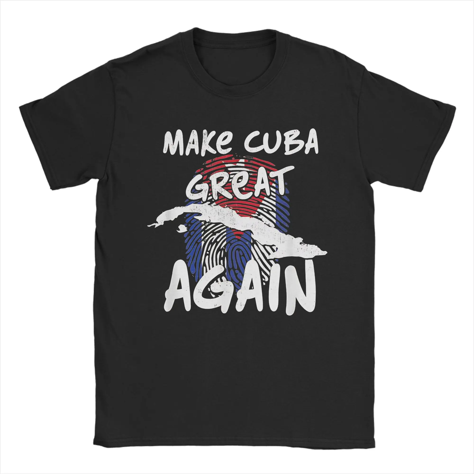 make Cuba great again Cuban Flag Vintage  Graphic T Shirt Men Women  100% Cotton  Tee Shirt Clothing