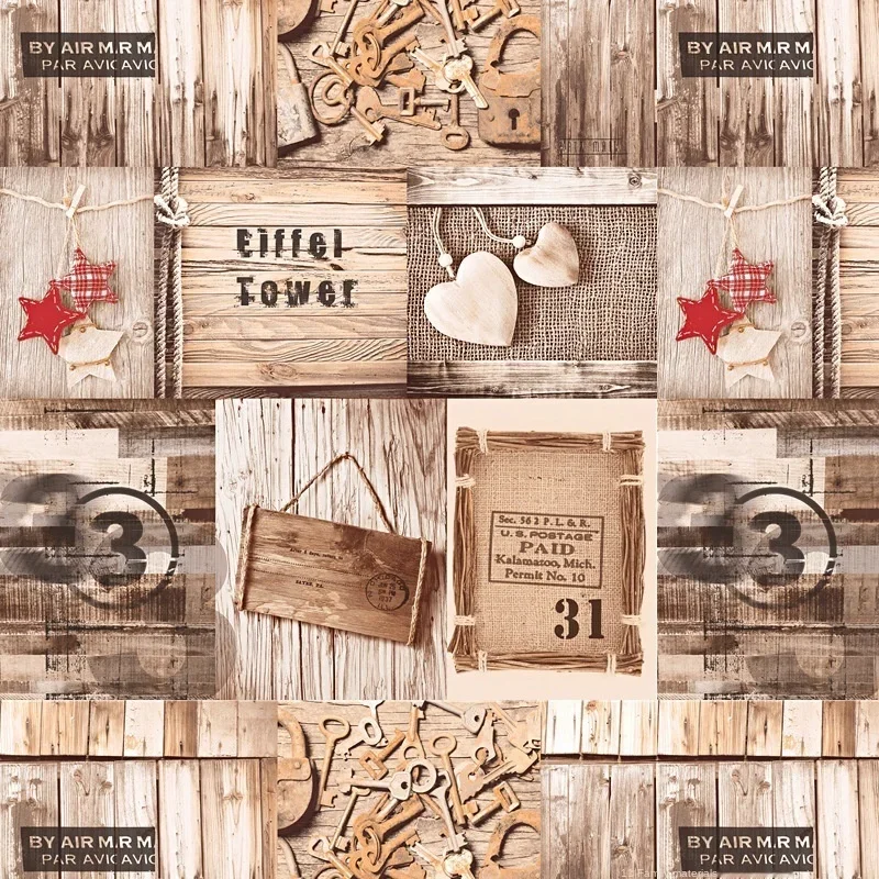 Nostalgic imitation wood grain wood board background wallpaper cafe Internet cafe graffiti Korean poster wallpaper