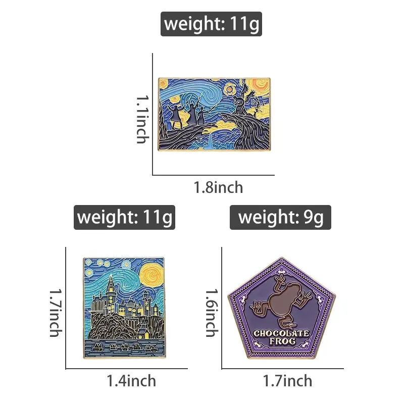 Starry Night Magic School Enamel Pins Custom Witch Wizard Castle Brooches Lapel Badges Punk Jewelry Gift For Fans Friends image 6