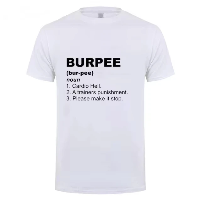 High Intensity Interval Training Crossfit Workout Burpee King T-Shirt Cotton Graphic Tee Men Women Summer Streetwear