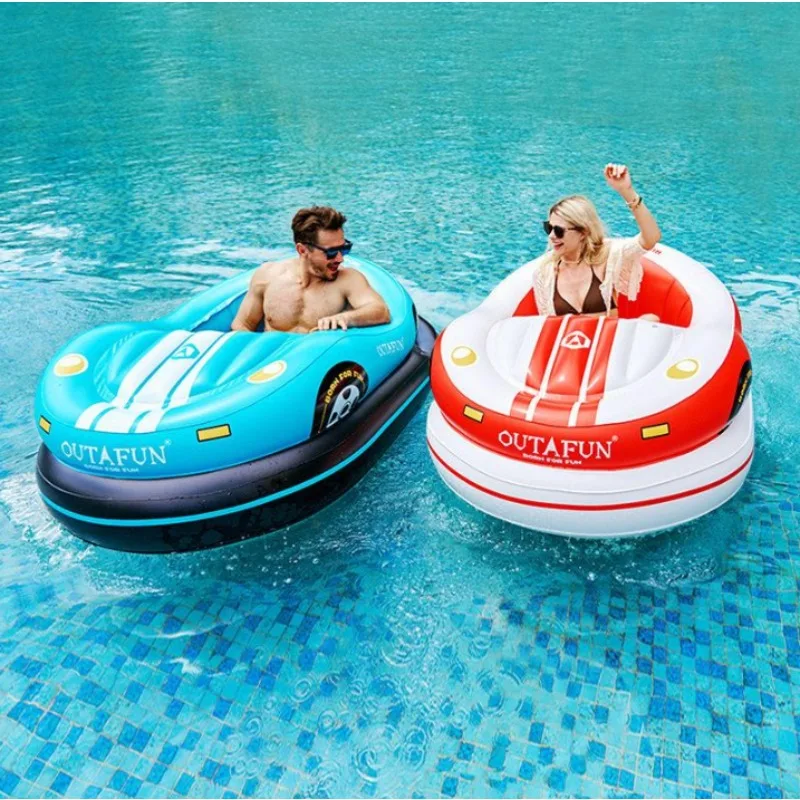 Outdoor water inflatable floating row electric bumper car swimming pool seaside floating bed toy propeller supplies