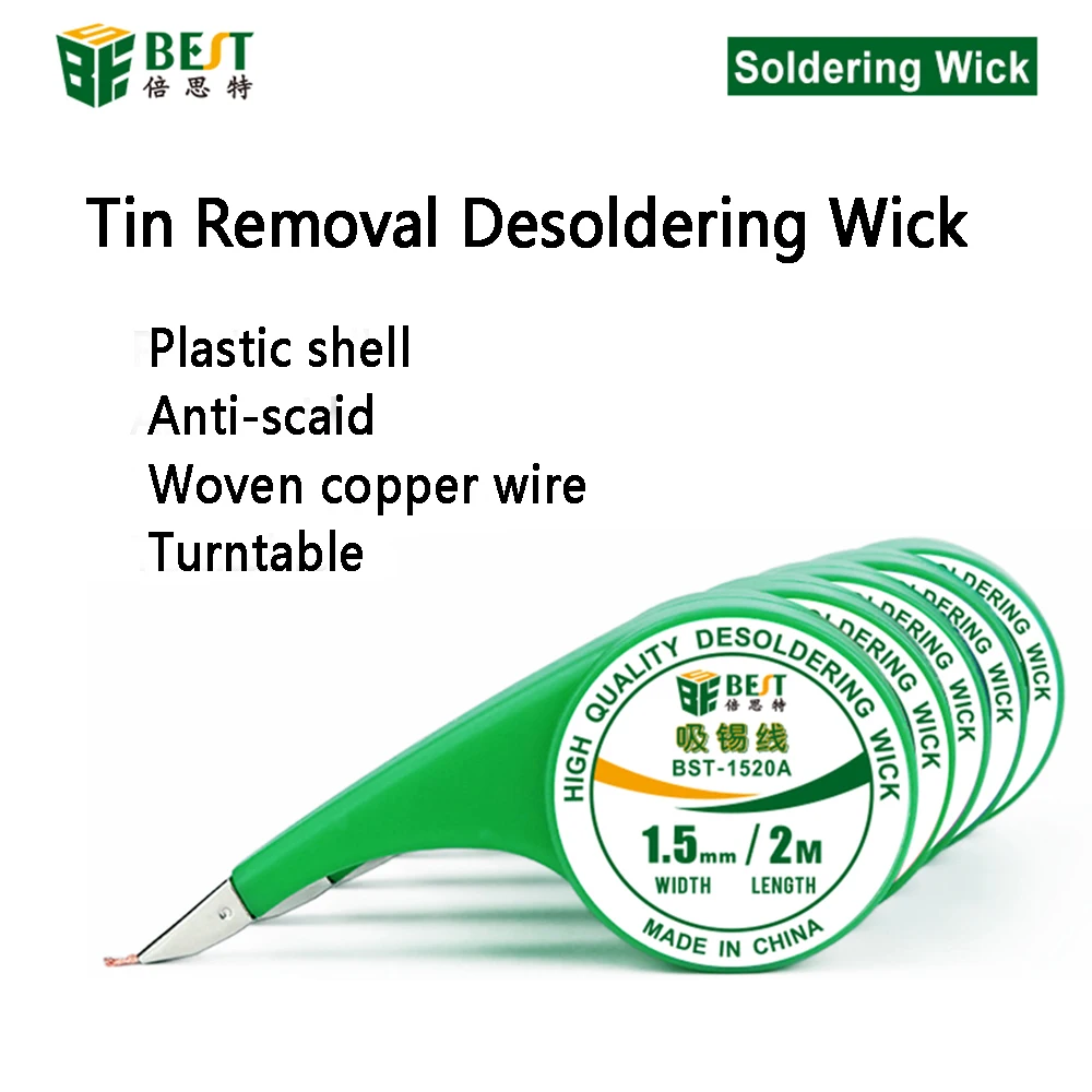 1Piece Wick Wire For BGA Welding Repair 1.5mm/2mm/2.5mm/3mm/3.5mm Width 2M Length Desoldering Braid Welding Solder Remover Tools