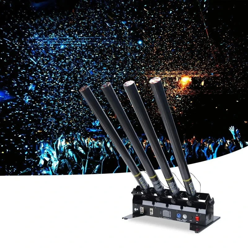 4-head Confetti Spray Machine Electric Rainbow Machine Party Confetti Cannon Machine