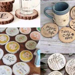 Runde Kunsthandwerks Weihnachtsdekorationen, Madeira -Zentrum -Dekoration, DIY -handgefertigte Hochzeitsdekoration des Landes, 10pcs, 5pcs 8 Hauptverkauf rustikaler Sockel - №1