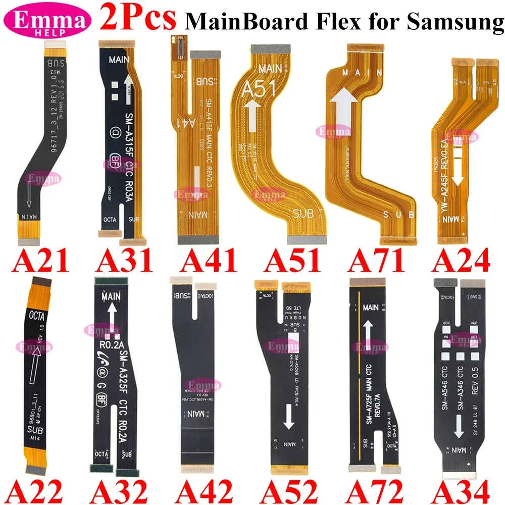 EmmaHelp 2Pcs Mainboard Main board Flex Cable Motherboard Dock For Samsung A21 A22 A32 A41 A51 A71 A32 A52 A72 A34 A54  MainFlex