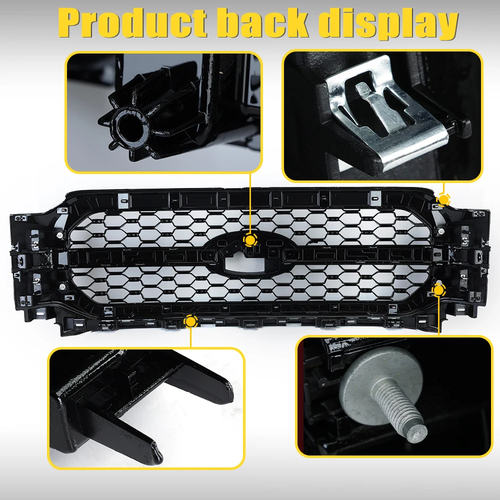 Front Bumper Upper Grille for Ford F150 2021 2022 2023 ABS Bumper Hood Mesh Grid cars accessories ML34-8200 Racing Grills