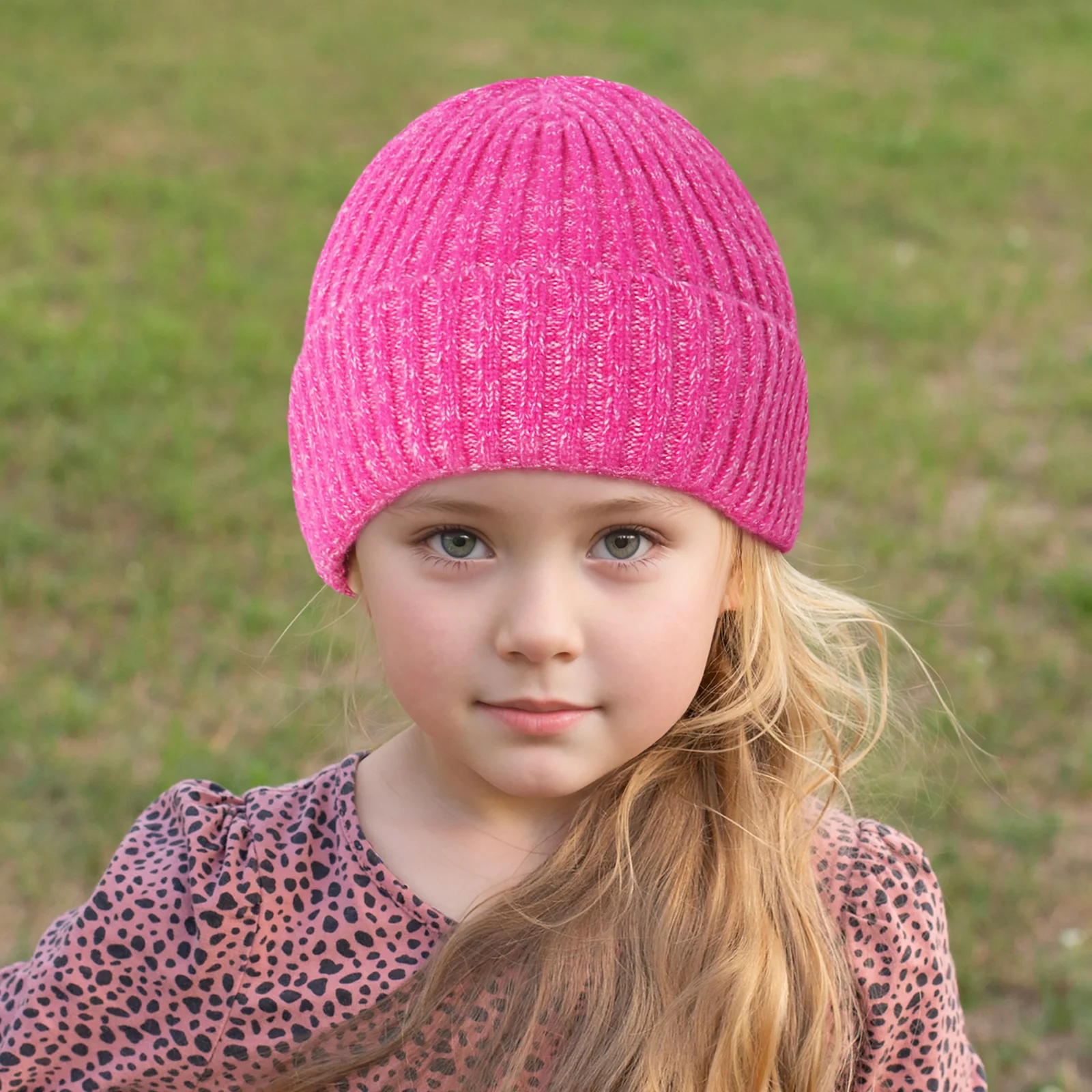 3-10Y Solid Color Wool Hat, Children's Autumn and Winter Knitted Hat, Which Not Only Keeps Them Warm But Also Serves as a Decora