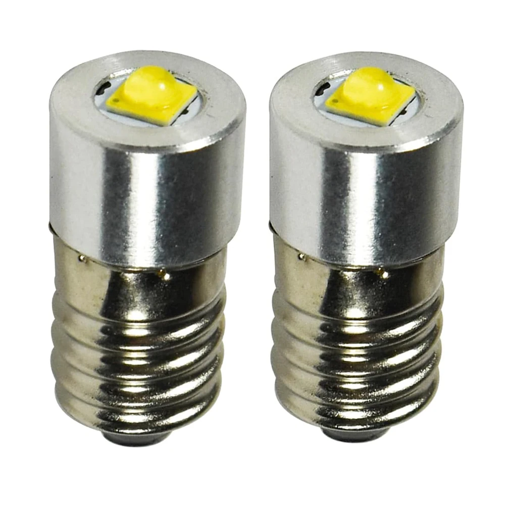 

2-Piece E10 LED Light Non-polar 3V 4.5V 6V 12V 24V 3W Bulb Arcade Car Flashlight Headlight Interior Exterior Light Battery Light