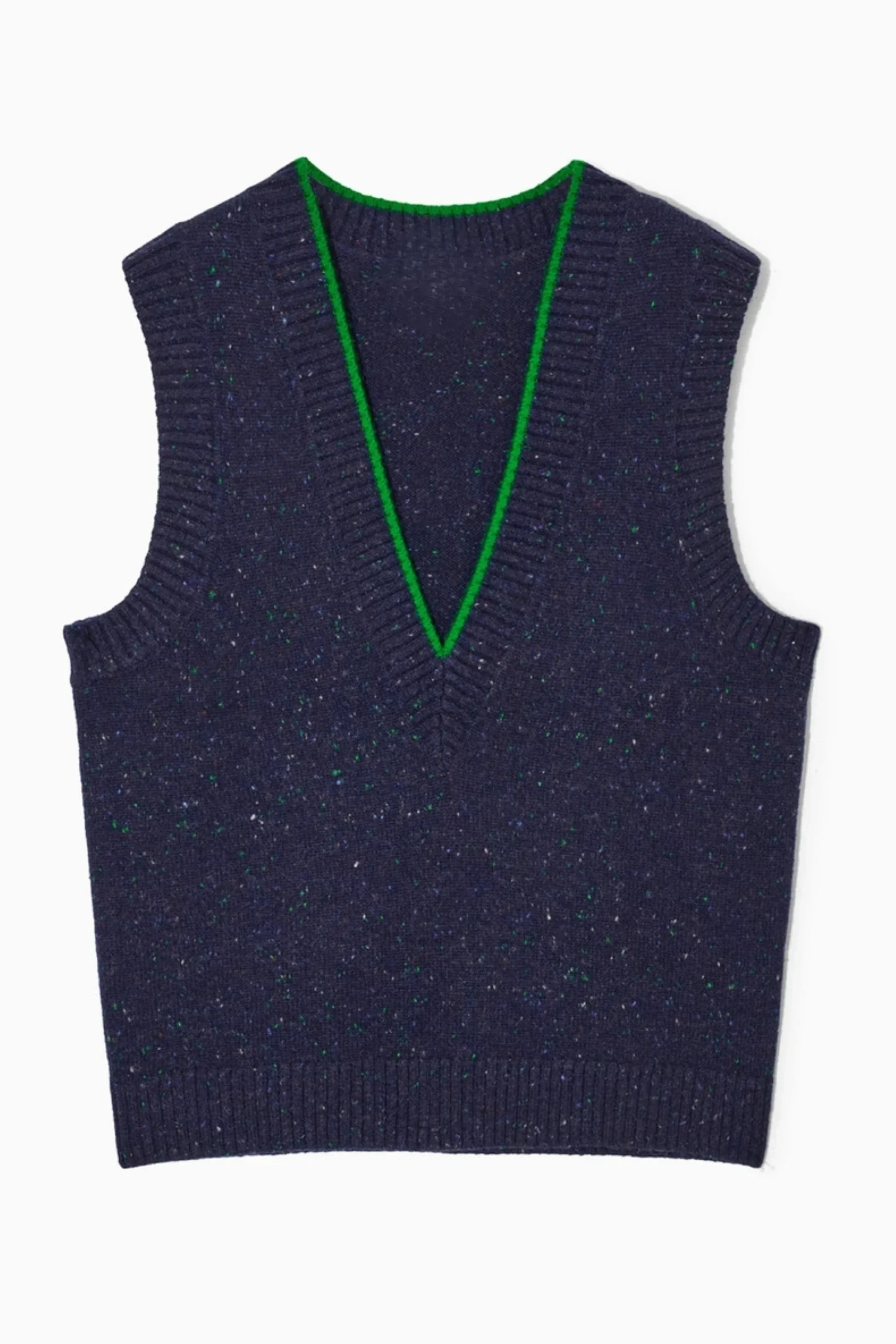 XIMIAN APPAREL 2026 YAZHIMEI cos spring new style of Ladies' casual style contrasting color V-neck wool blend knitted vest