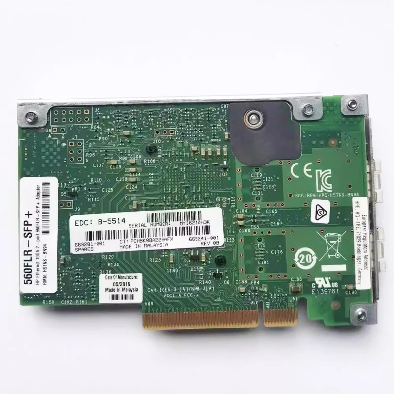 Original 665241-001 669281-001 para HP 10GB G8 G9 Dual-Port Gigabit 560FLR SFP alta calidad 100% probado