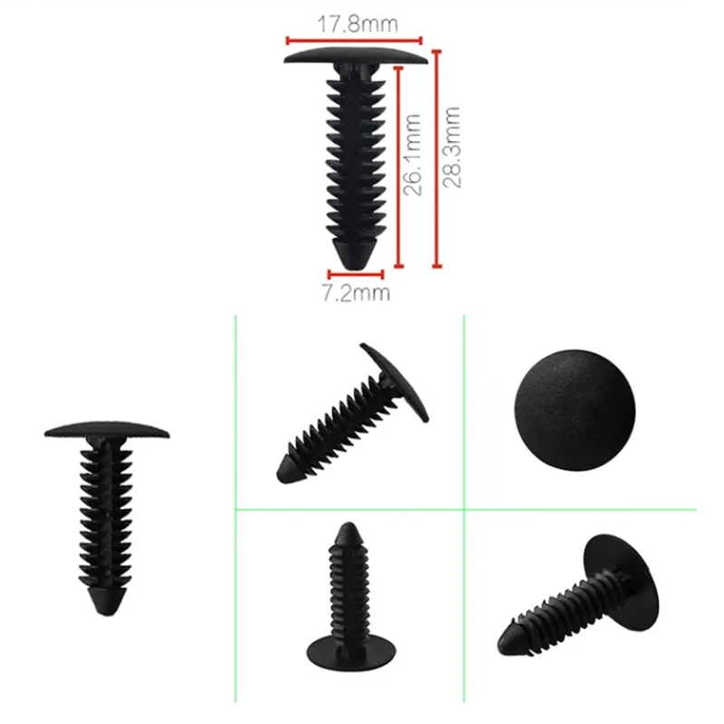 100Pcs New Plastic Auto Clips Bumper Fasteners Car Plastic Push Rivet 52201964201 A12