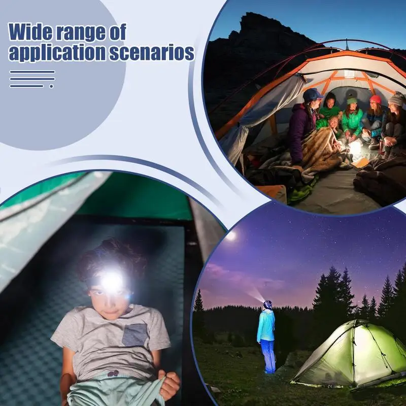 Camping Headlamps Head Flashlight Waterproof Motion Sensor Light With 3-Color Modes For Running Hiking Camping Hunting