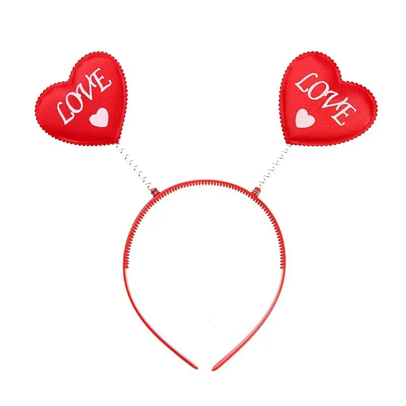 AWAYTR Lovely Red Heart Hair Hoop Hairband Furry Valentine\'s Day Heart Headband Party Headwear Rose Selling Hair Hoop