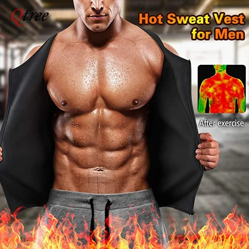 Men's Body Shaper Waist Trainer Sauna Vest Double Belt Sweat Shirt Corset Top Abdomen Slimming Shapewear Fat Burn Fitness Suits