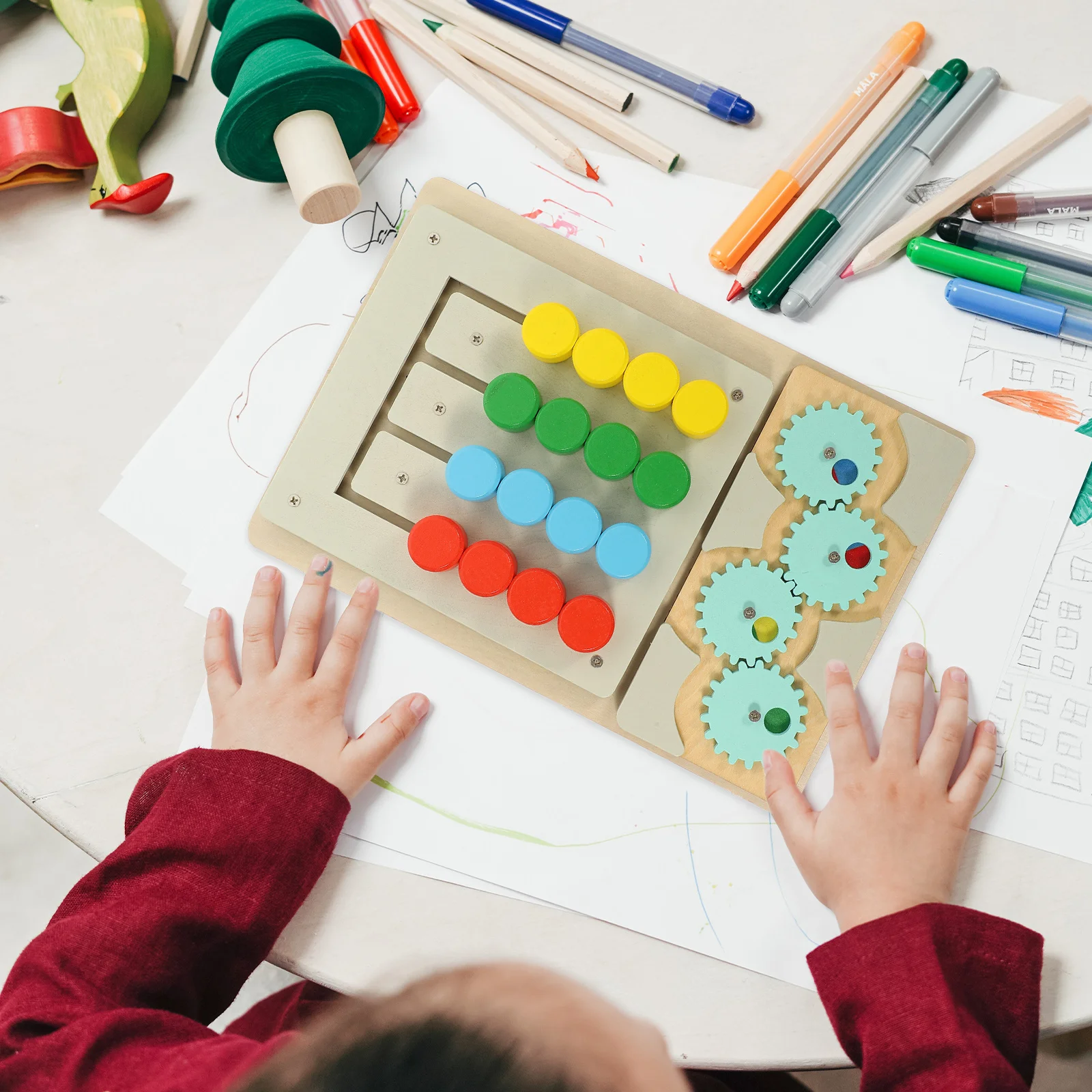 

1Set Wooden Color Matching Educational Sorting Board Game Early Development for Toddlers Kids