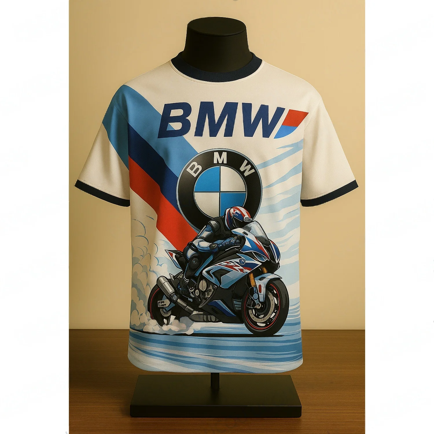 

Racing BMW Motorcycle T-shirt Men's T-shirt BMW Fashion Print T-shirt Summer Sweat-absorbing Breathable Quick-drying T-shirt