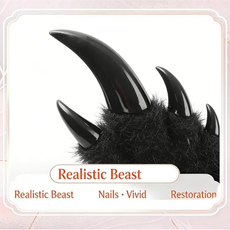 فو الفراء القطط مخلب قفازات Therians الكفوف أفخم Fursuit الكفوف زي هالوين تنكري الحيوان الثعالب الكفوف القفاز النساء الرجال Y08E