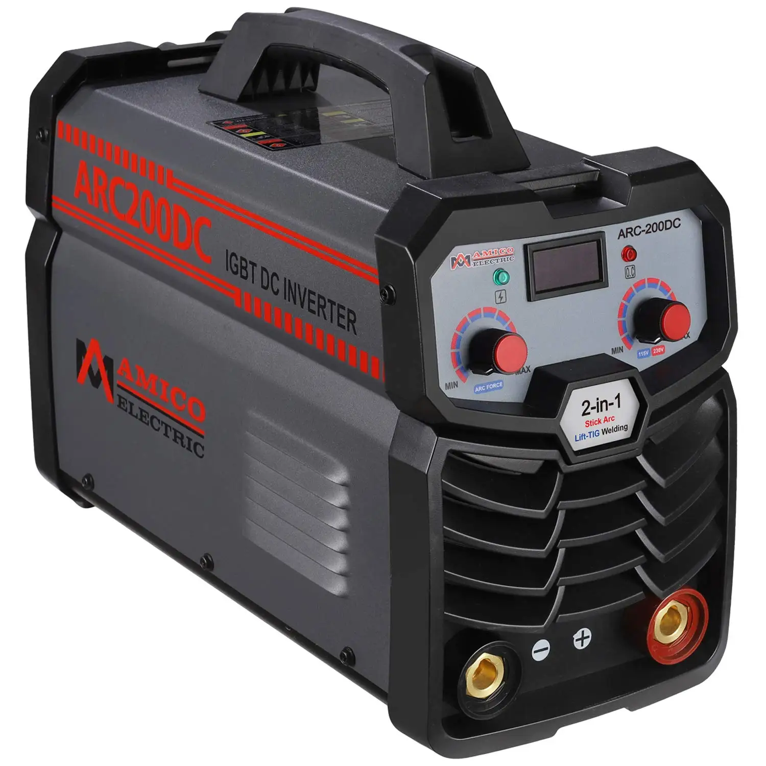 Amico ARC-200, 200A Stick TIG Arc DC Inverter Welder, 80% Duty Cycle, 100~250V Wide Voltage Welding Machine