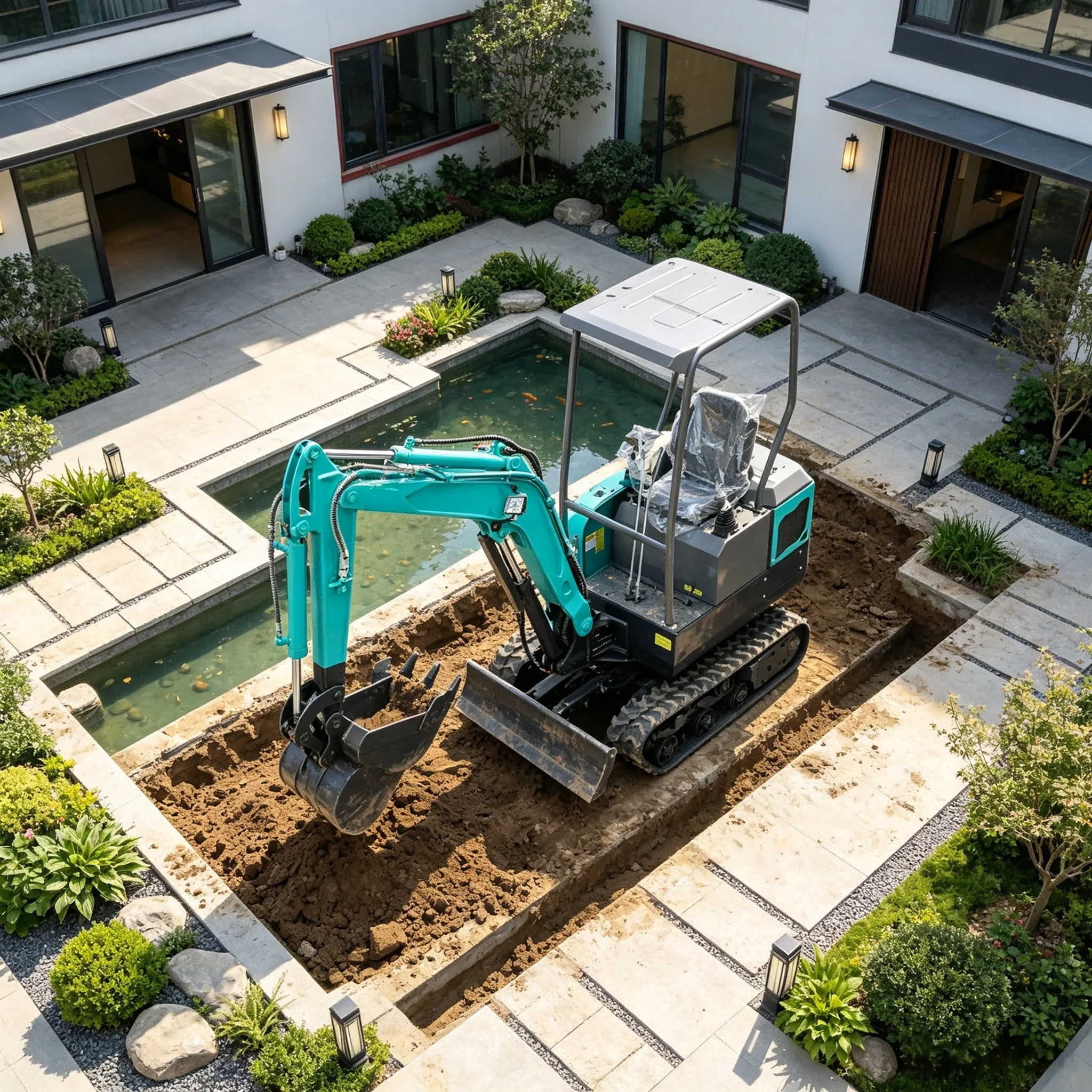 New Arrival Durable 1.2Ton Crawler Type Digging Machine For Garden Construction Excavator Mini Excavator Small Excavator