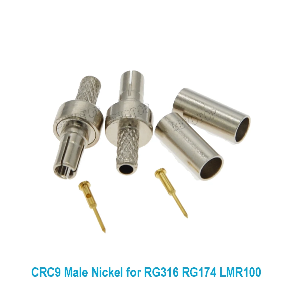 10Pcs  CRC9 Male Plug Crimp RG174 RG316 LMR100 cable Wire Terminals straight RF Coaxial Connector
