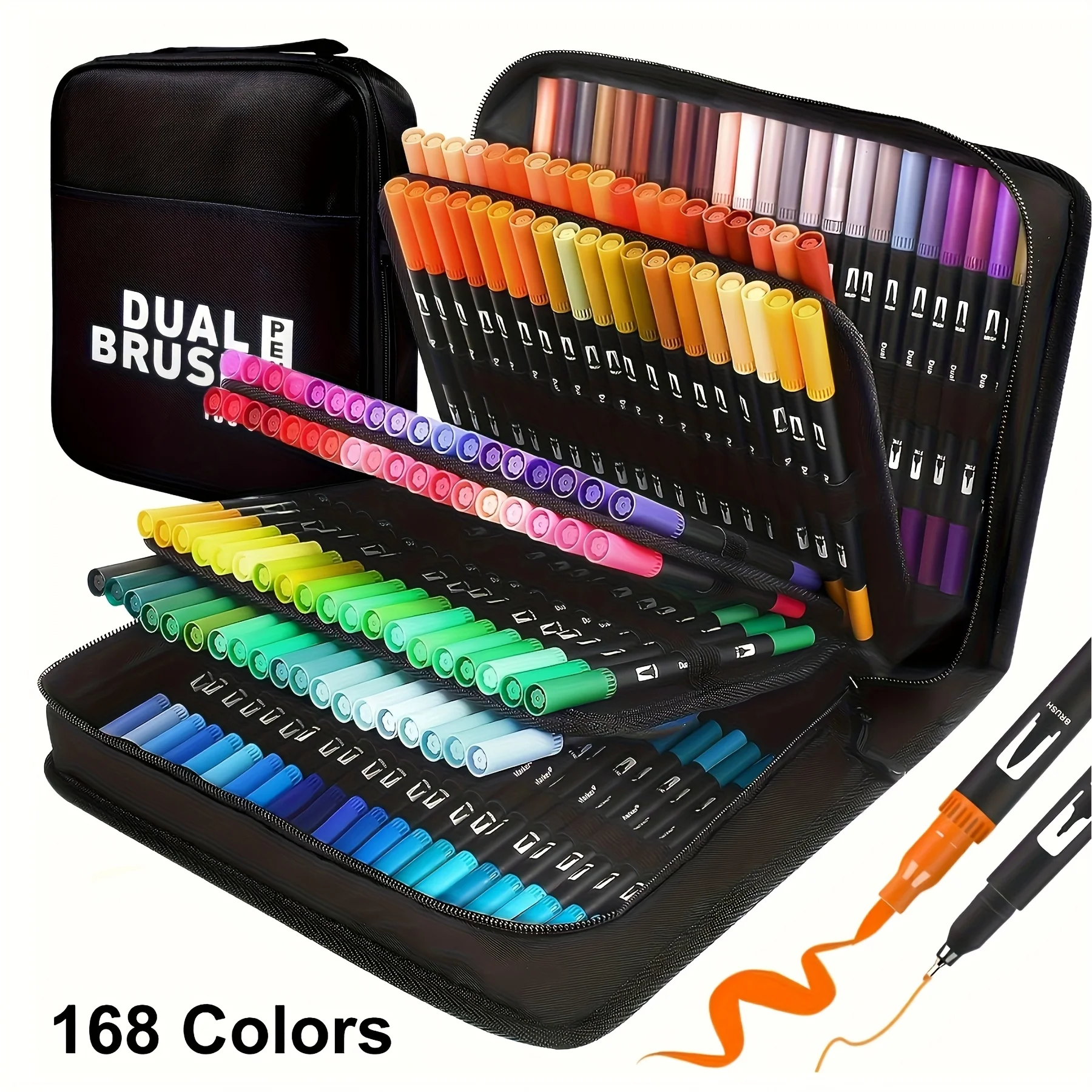 

Vibrant Double-Ended Watercolor Markers - Art Set for Drawing & Crafts, Durable Plastic Bodies, Christmas Gift