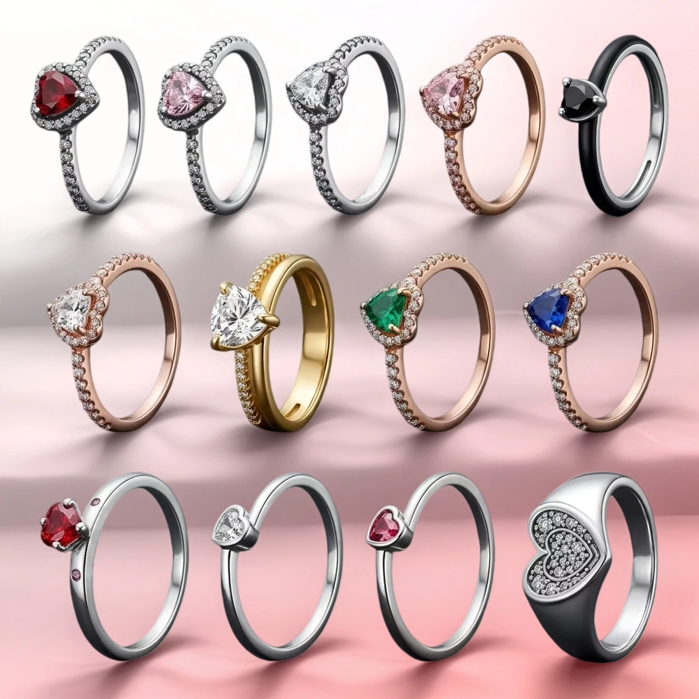 925 Sterling Silver Forever Heart Finger Stackable Ring Original Jewelry Gift Jewelry