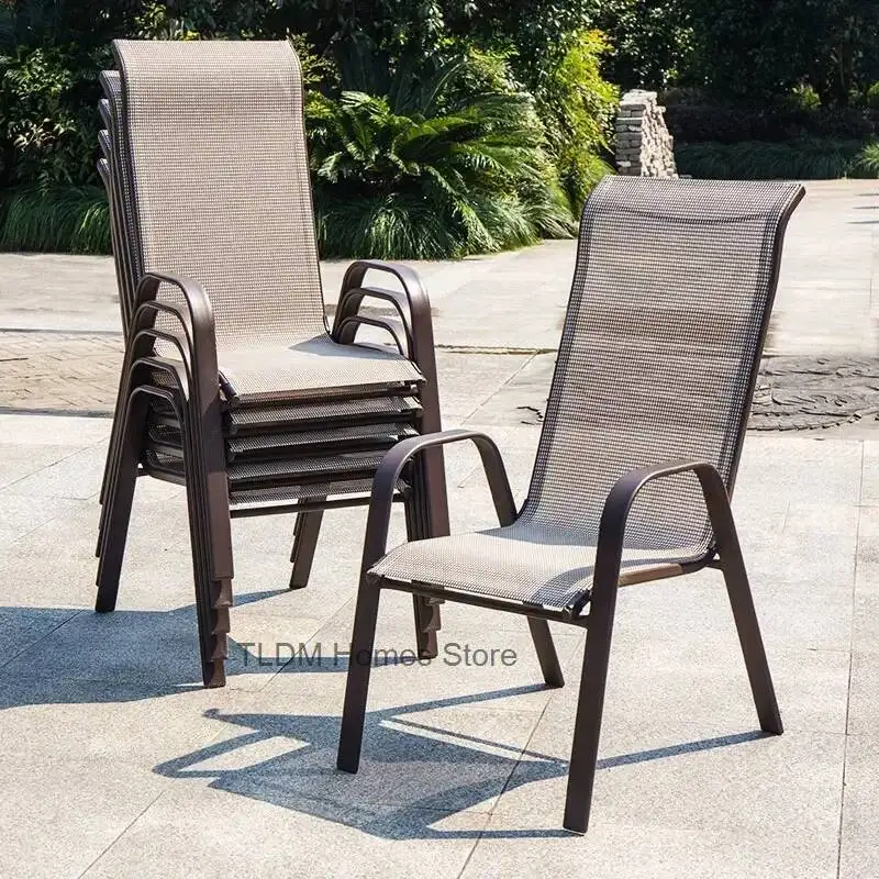 2 pieces Modern High Back Garden Nordic Waterproof Comfortable Dining Garden Chairs Back Italian Style Mueble Jardin Furniture