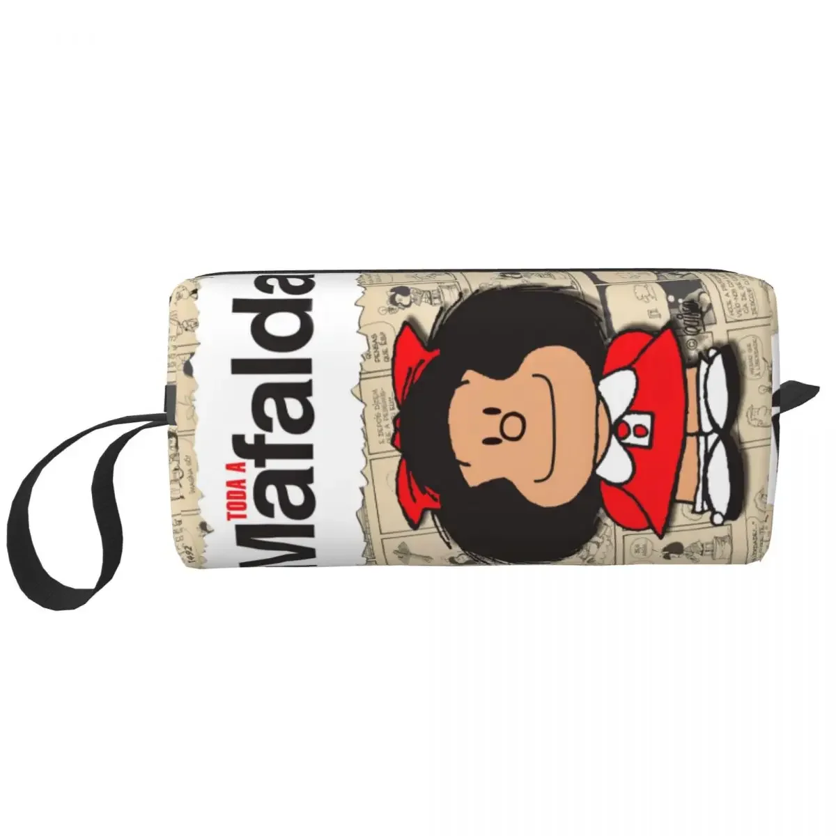 Mafalda With Swimsuit Large Makeup Bag Waterproof Pouch Travel Cosmetic Bags Kawaii Cartoon Portable Toiletry Bag for Unisex