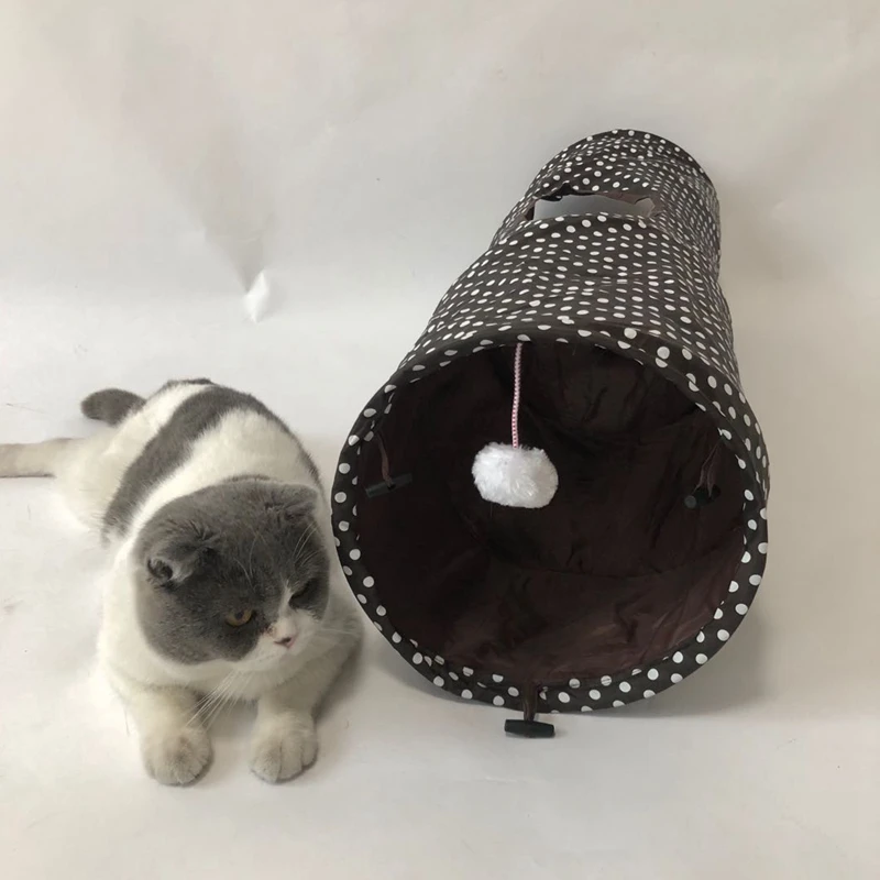 Cawayi Kennel Cat Tunnel Pet Tube Collapsible Play Toy Indoor Outdoor Kitty Puppy Toys for Puzzle Exercising Hiding Training