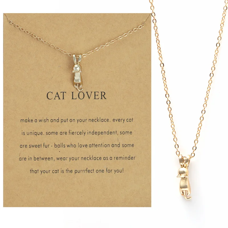 2023 New Nude Cat Necklace Lovely Animal Pendant Collarbone Chain Simple Card Necklace Female Wholesale