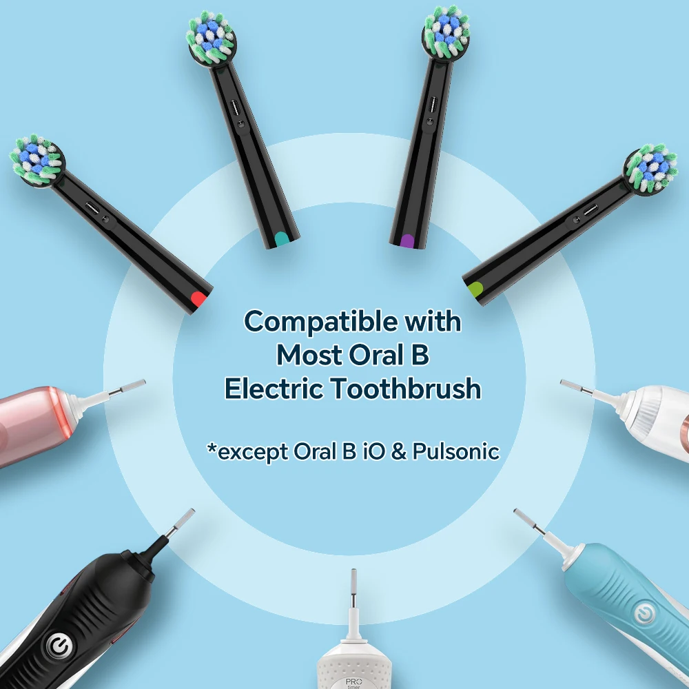 Compatible with Oral B Electric Toothbrush Replacement Brush Heads, Professional Cross Action Toothbrush Head Refills for OralB