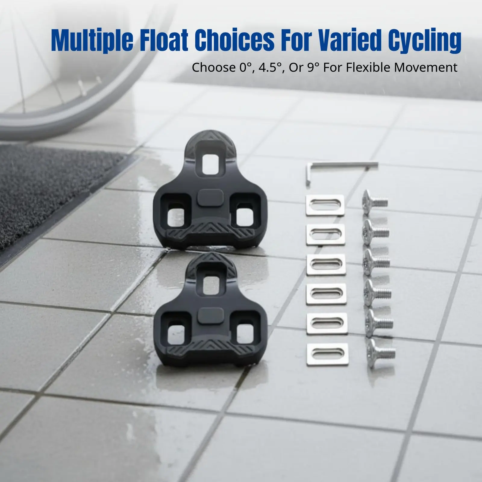 

Bike Pedal Cleat, TPU Anti-Slip Lock Plate, Three-Float Angle, Universal Cycling Gear