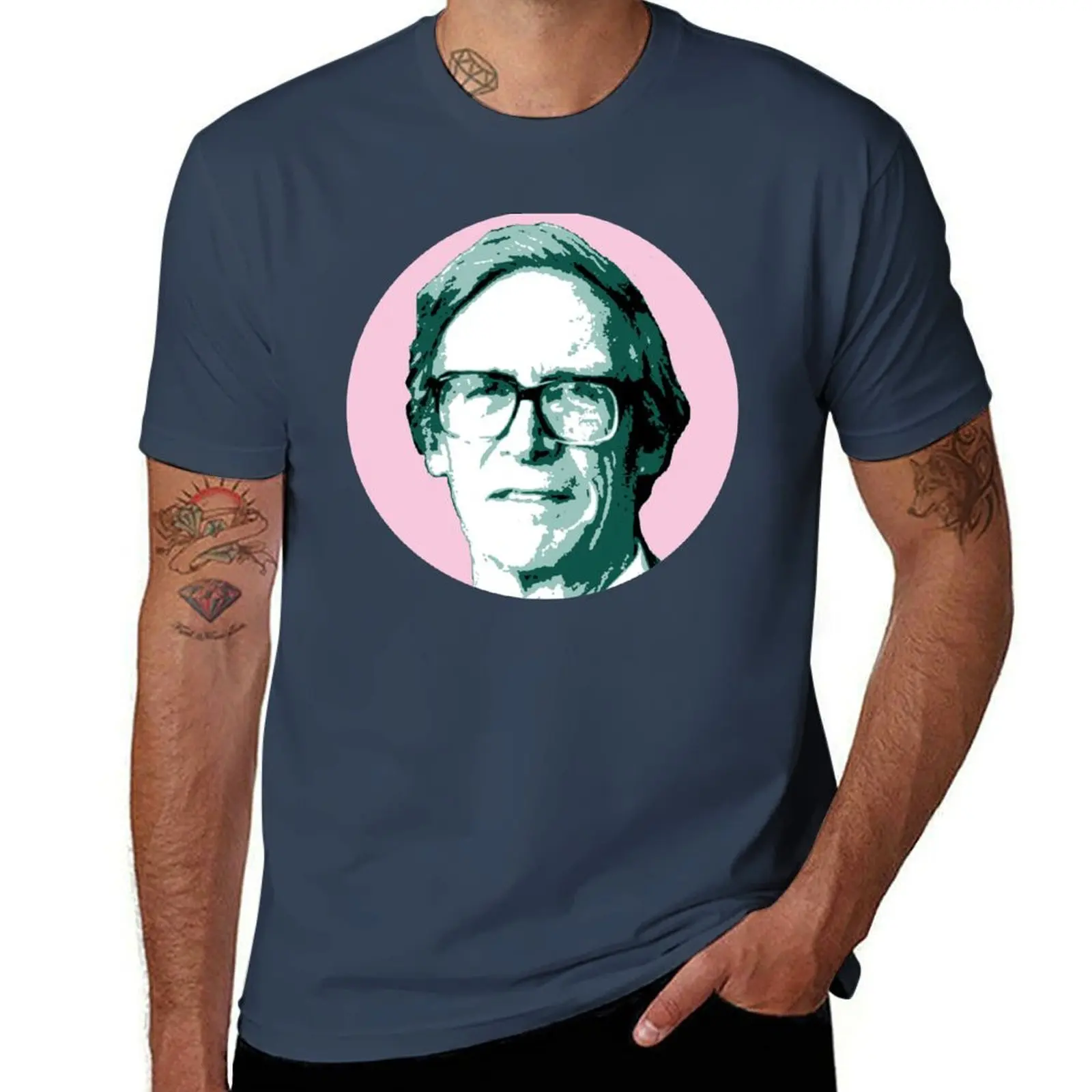 

John Rawls Portrait Pink Green T-Shirt t shirt personalised graphic t shirts for man man t shirts graphic T-Shirt