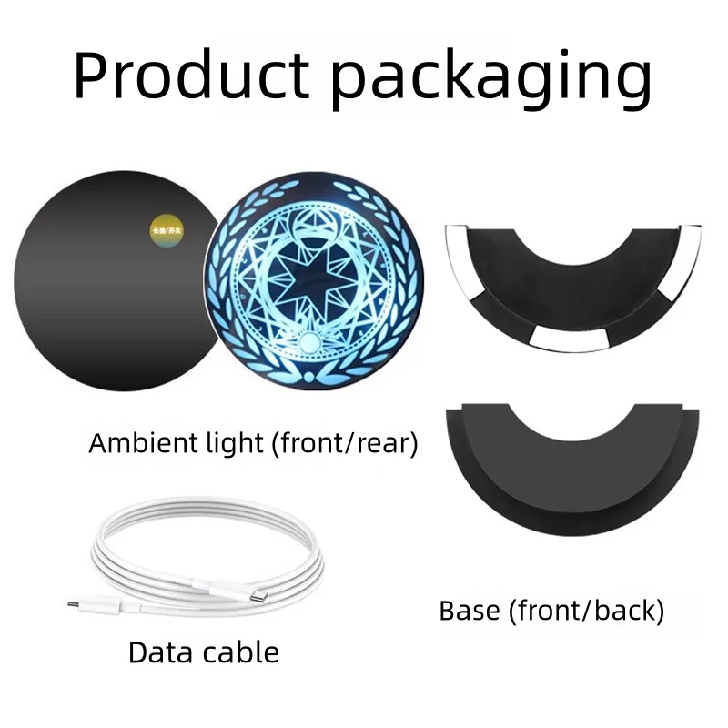 Car Triangle Window Atmosphere Light Coaster Lamp Vibration Sensor USB Wireless Multi-color Logo LED Decoration Breathing Light view 6