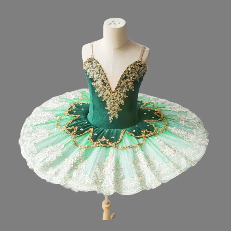 professional-green-ballet-tutus-swan-lake-ballet-tutu-kids-costume-ballet-outfit-for-girls-dance-wear