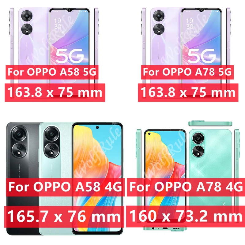 6-In-1 Voor Oppo A78 Glas Oppo A78 4G Gehard Glas 9H Hd Volledige Lijm Cover Beschermende Flim Screen Protector Oppo A78 Lens Glas